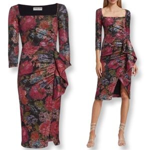 CHIARA BONI La Petite Robe NWT  Cesarima Floral Sequined Midi Dress Size 2